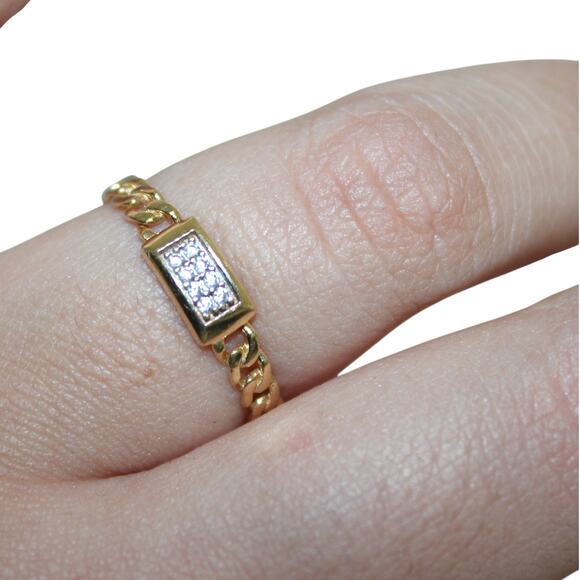 14k Solid Gold Stacking Chain Ring 1.37 Grams Size 8.5 - Picture 8 of 11